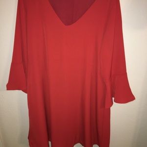 Boutique orange dress with 3/4 bell sleeve